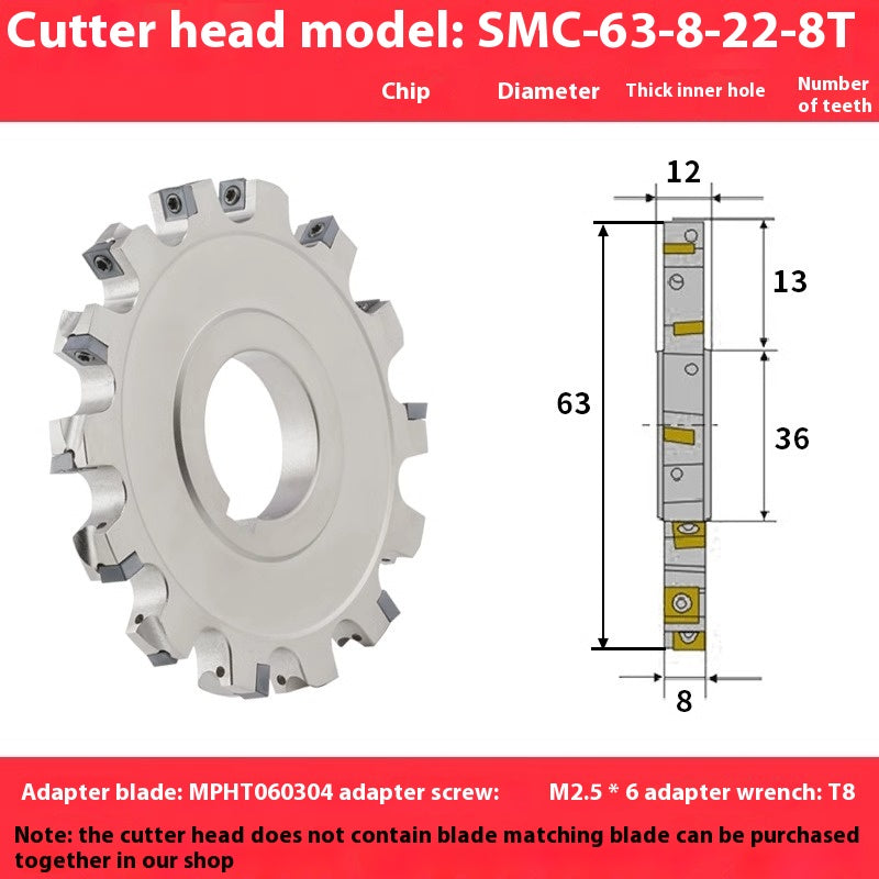 2082-CNC SMP 3 face and face milling cutter head saw blade sleeve indexable milling T-slot cutter head MPHT06 0812 Shandong Denso Pricision Tools Co.,Ltd.